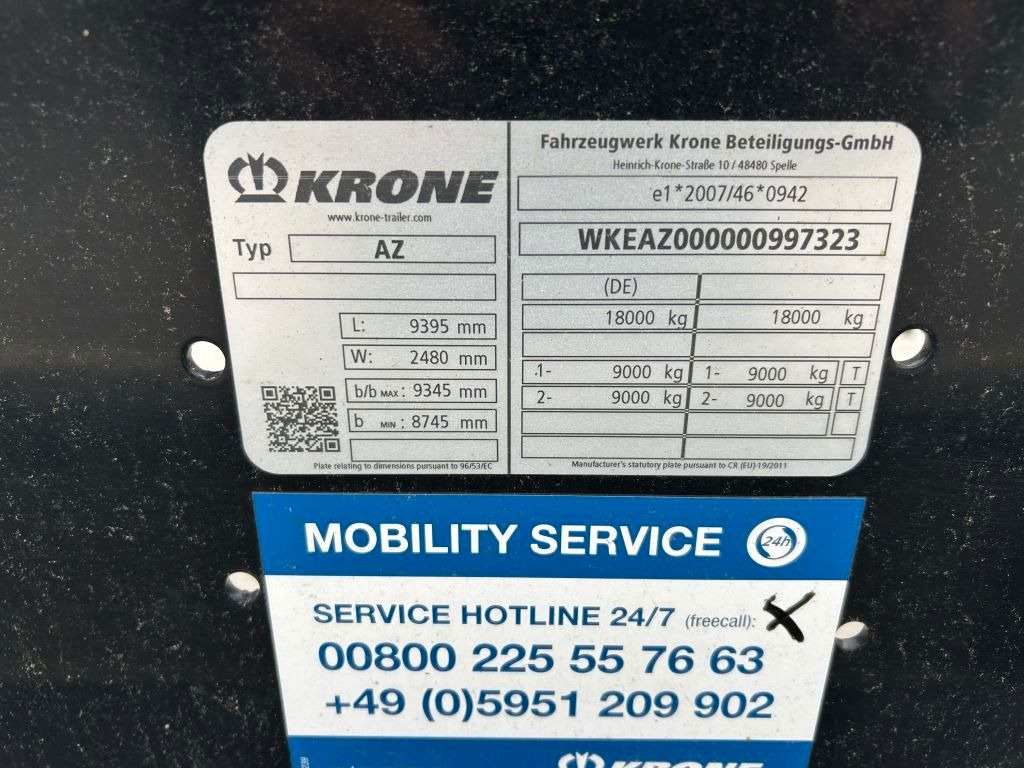 Krone 2 Achswechselfahrgestell, Typ: AZW 18 eL3B9 - Pótkocsi cserefelépítményes: 4 kép. Krone 2 Achswechselfahrgestell, Typ: AZW 18 eL3B9 - Pótkocsi cserefelépítményes: 4 kép.