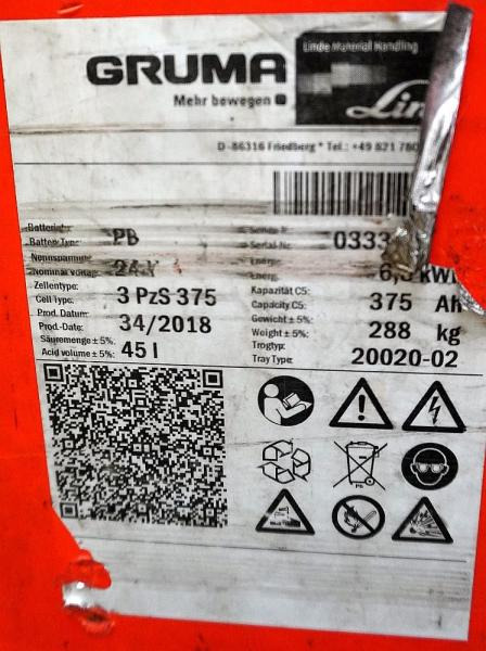 GRUMA 24 Volt 3 PzS 375 Ah - Akkumulátor: 5 kép. GRUMA 24 Volt 3 PzS 375 Ah - Akkumulátor: 5 kép.