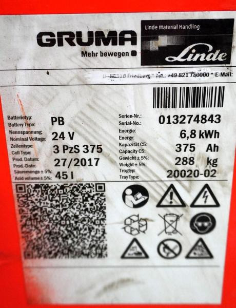 GRUMA 24 Volt 3 PzS 375 Ah - Akkumulátor - Anyagmozgató gép: 5 kép. GRUMA 24 Volt 3 PzS 375 Ah - Akkumulátor - Anyagmozgató gép: 5 kép.