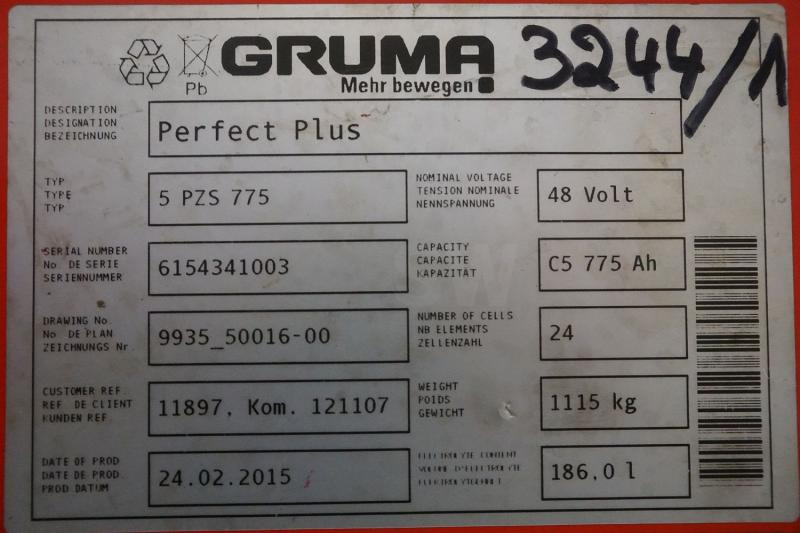 GRUMA 48 Volt 5 PzS 775 Ah - Akkumulátor: 5 kép. GRUMA 48 Volt 5 PzS 775 Ah - Akkumulátor: 5 kép.
