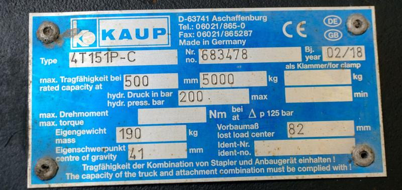 KAUP 4T151P-C - Raklapvilla - Anyagmozgató gép: 4 kép. KAUP 4T151P-C - Raklapvilla - Anyagmozgató gép: 4 kép.