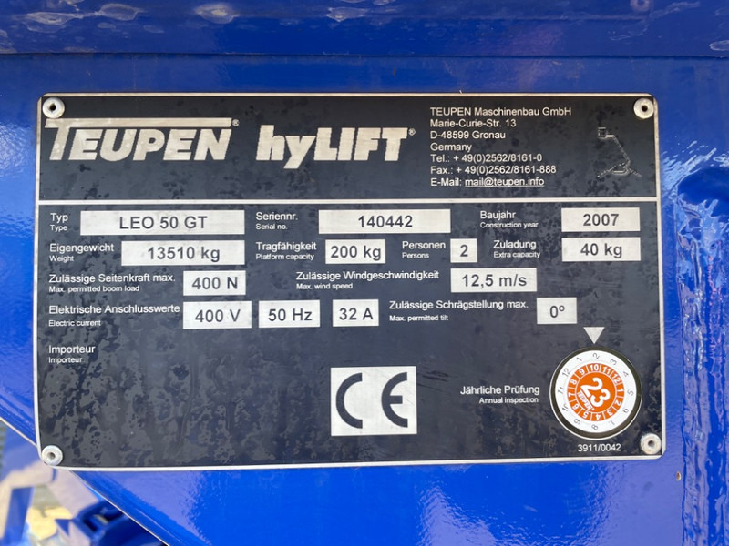 Teupen Leo 50 GT - Személyemelő, Gumilánctalpas személyemelő: 3 kép. Teupen Leo 50 GT - Személyemelő, Gumilánctalpas személyemelő: 3 kép.