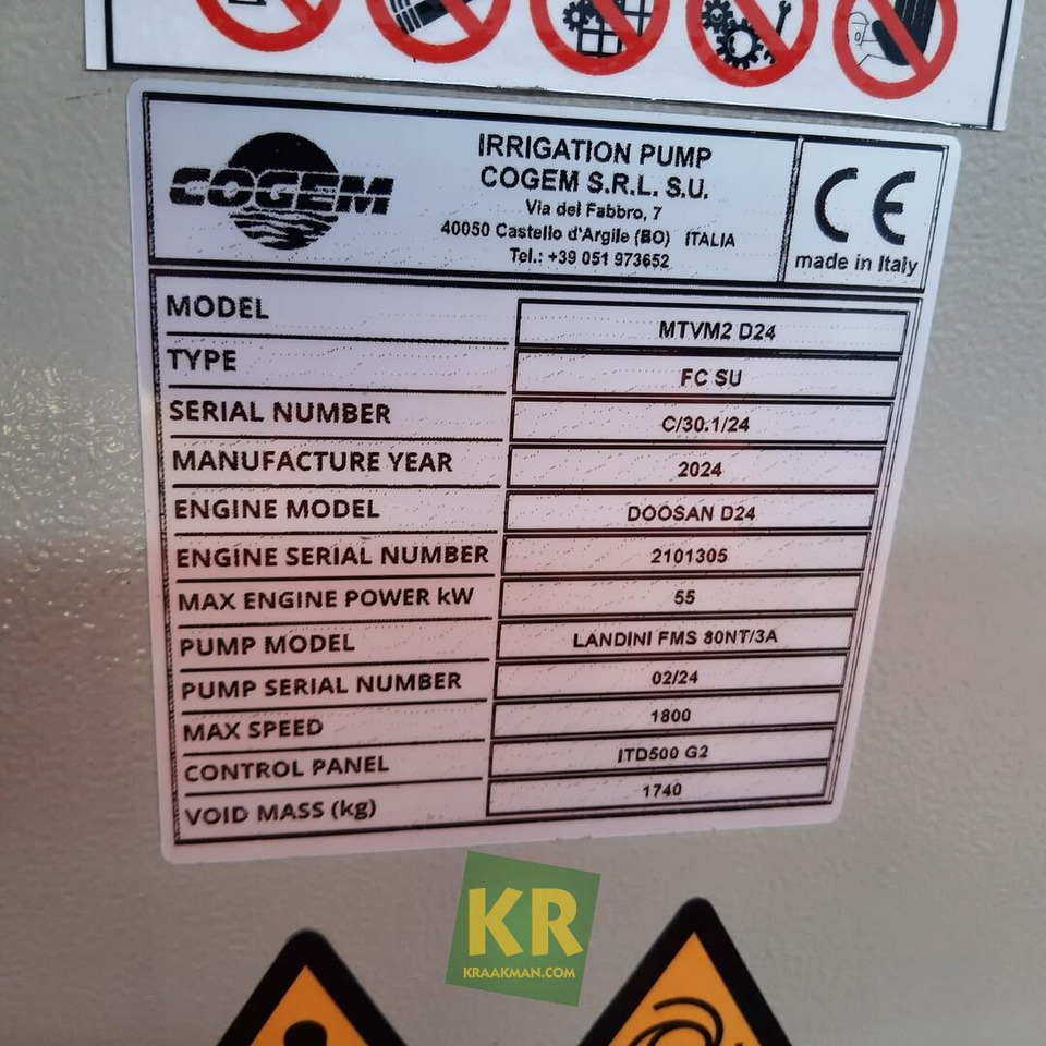 Cogem D24 FMS80/3 motorpompset - Öntözőrendszer: 2 kép. Cogem D24 FMS80/3 motorpompset - Öntözőrendszer: 2 kép.