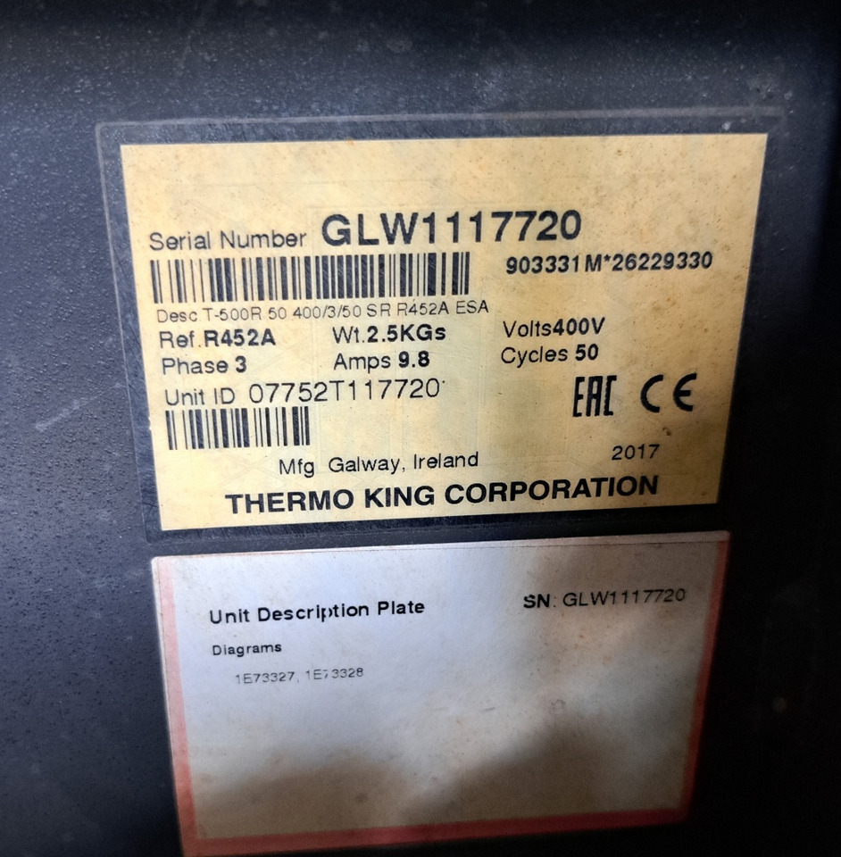 Thermo King T-500 S/N : GLW1117720 - Hűtőegység: 2 kép. Thermo King T-500 S/N : GLW1117720 - Hűtőegység: 2 kép.