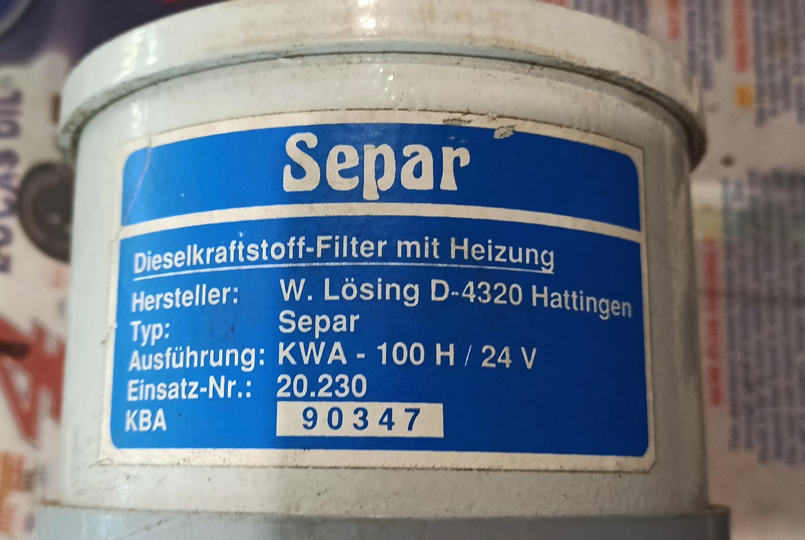 Fuel water separator SEPAR KWA 100H 24V - Üzemanyagrendszer - Egyéb gépek: 2 kép. Fuel water separator SEPAR KWA 100H 24V - Üzemanyagrendszer - Egyéb gépek: 2 kép.