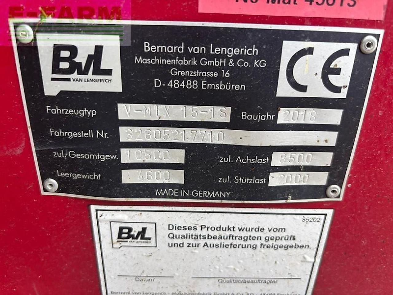 BVL - van Lengerich v - mix 15 - 1s neue schnecke - Állattartás gépei: 3 kép. BVL - van Lengerich v - mix 15 - 1s neue schnecke - Állattartás gépei: 3 kép.