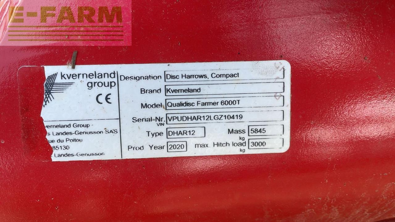 Kverneland Qualidisc Farmer 6000T - Tárcsás borona: 5 kép. Kverneland Qualidisc Farmer 6000T - Tárcsás borona: 5 kép.