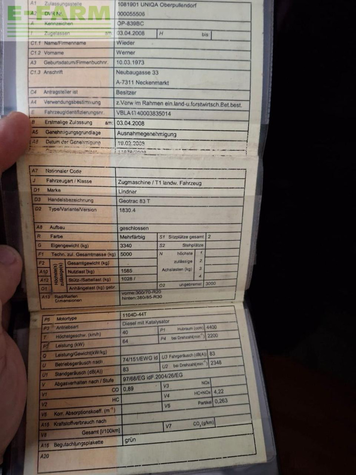 Traktor Lindner Geotrac 83 Turbo: 22 kép.