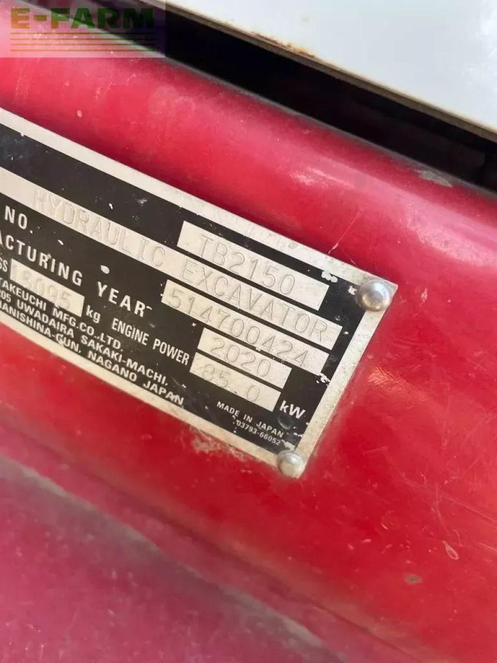 Takeuchi tb 2150 - Lánctalpas kotró: 4 kép. Takeuchi tb 2150 - Lánctalpas kotró: 4 kép.