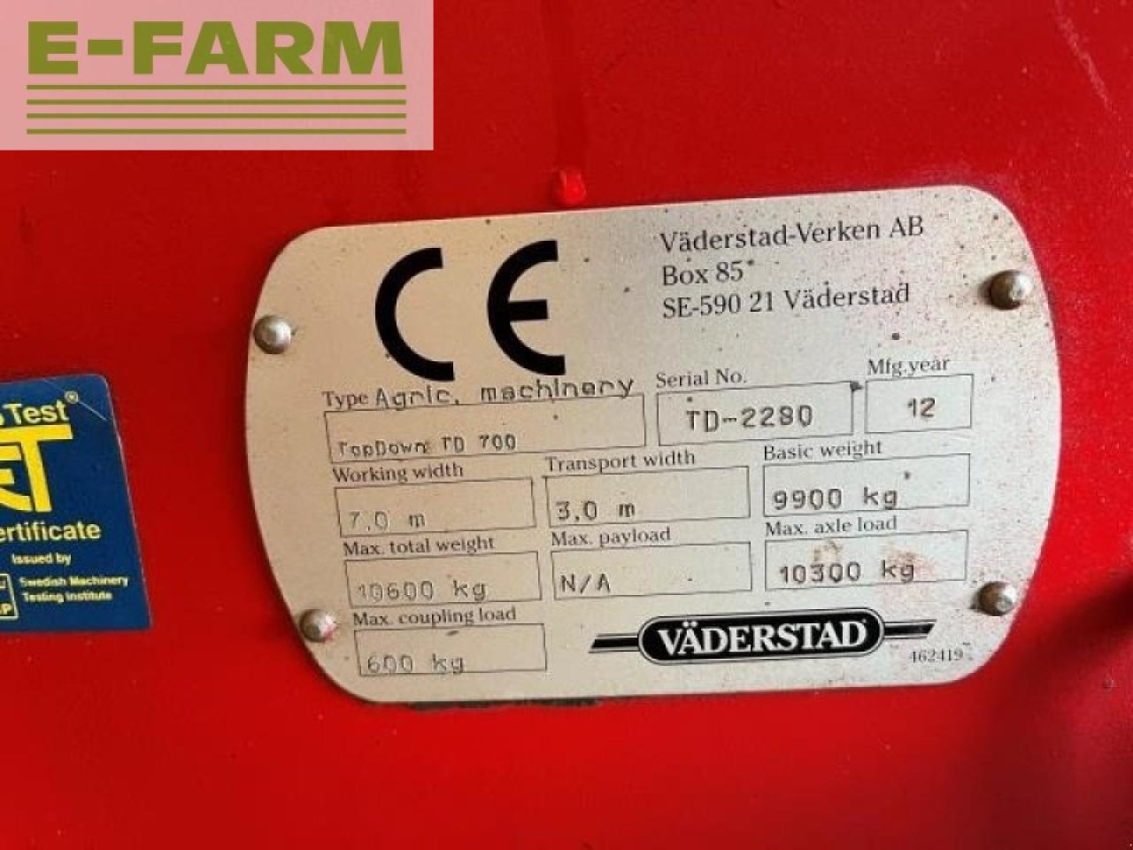 Väderstad topdown td700 - Kultivátor: 4 kép. Väderstad topdown td700 - Kultivátor: 4 kép.