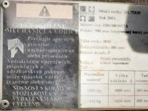 Hyster H1.75XM - Villás targonca: 2 kép. Hyster H1.75XM - Villás targonca: 2 kép.