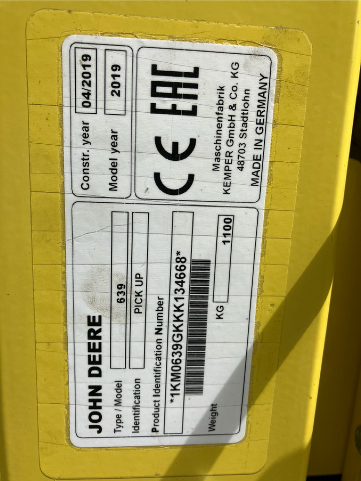 Betakarító gép John Deere 8600 mit Kemper 460 StalkBuster und 639 PickUp: 6 kép.