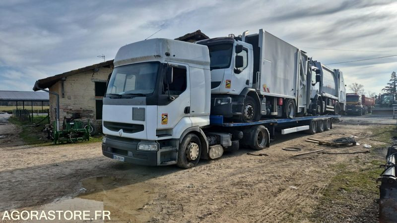 LOT de TRACTEUR RENAULT PREMIUM 2003 + REMORQUE + 2 BOM - Nyergesvontató: 1 kép. LOT de TRACTEUR RENAULT PREMIUM 2003 + REMORQUE + 2 BOM - Nyergesvontató: 1 kép.