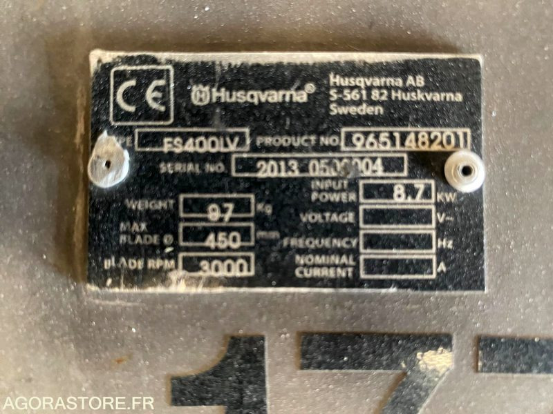 SCIE A SOL HUSQVARNA FS400LCV - 450 mm - Építőipari berendezések: 4 kép. SCIE A SOL HUSQVARNA FS400LCV - 450 mm - Építőipari berendezések: 4 kép.