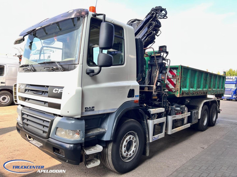 DAF CF 85.410 ATE, Hiab 166-3, 6x4 Big axle, Steel spring - Horgos rakodó teherautó, Darus autó: 3 kép. DAF CF 85.410 ATE, Hiab 166-3, 6x4 Big axle, Steel spring - Horgos rakodó teherautó, Darus autó: 3 kép.