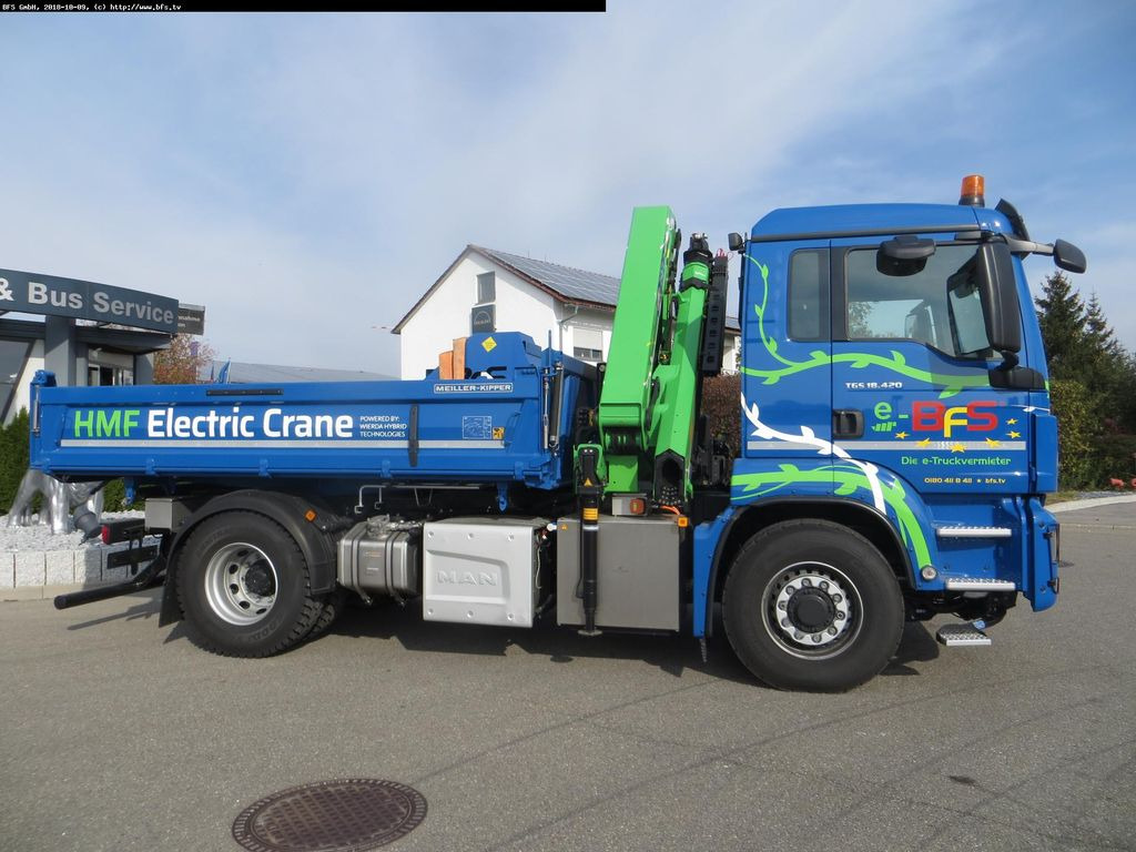 MAN TGS 18.420 4x4H BL HMF,Elektrokran 1820 K4 RC - Billenőplatós teherautó: 3 kép. MAN TGS 18.420 4x4H BL HMF,Elektrokran 1820 K4 RC - Billenőplatós teherautó: 3 kép.
