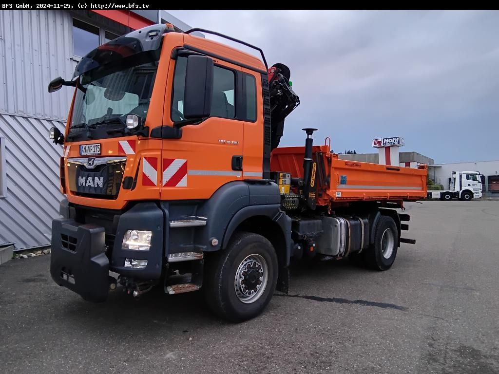 MAN TGS 18.500 4x4 BL Palfinger, WiDi, Hydrodrive - Billenőplatós teherautó: 1 kép. MAN TGS 18.500 4x4 BL Palfinger, WiDi, Hydrodrive - Billenőplatós teherautó: 1 kép.
