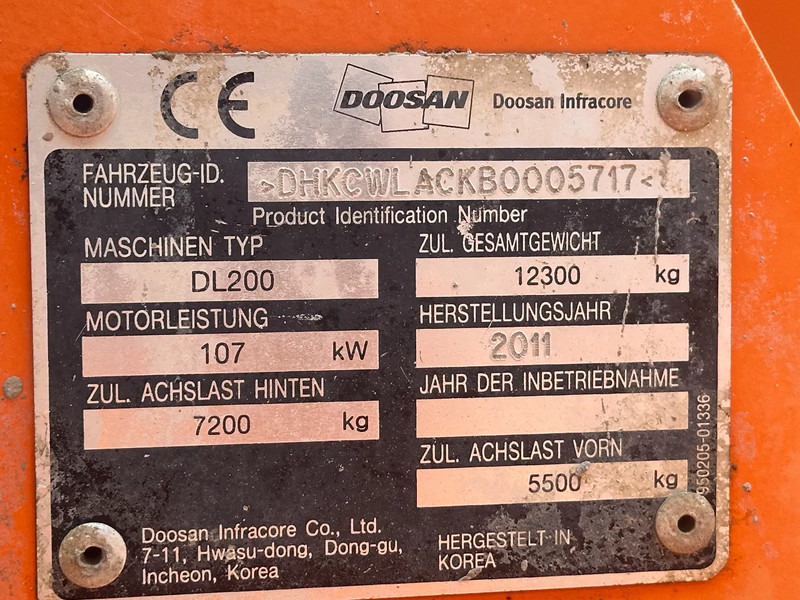 Rakodógép Doosan DL 200 4X4, CE, 6117 HOURS: 10 kép. Rakodógép Doosan DL 200 4X4, CE, 6117 HOURS: 10 kép.