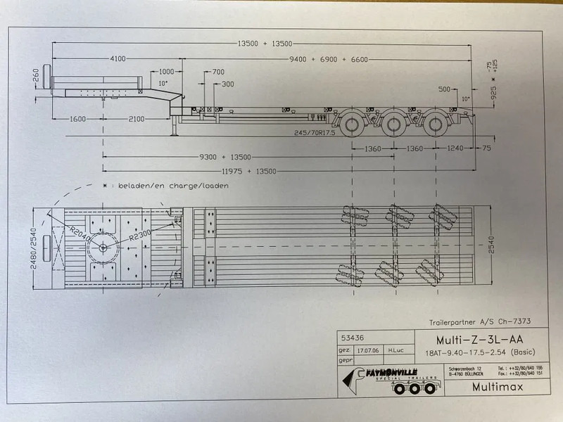 Faymonville 3 AXEL STEERING DOUBLE EXTENDABLE BED 9,4+6,9+6,6 METER - Félpótkocsi mélybölcsős: 3 kép. Faymonville 3 AXEL STEERING DOUBLE EXTENDABLE BED 9,4+6,9+6,6 METER - Félpótkocsi mélybölcsős: 3 kép.