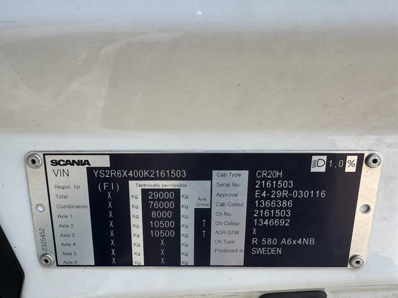 Nyergesvontató Scania R580 V8 NGS 6X4 EURO 6 RETARDER: 9 kép.
