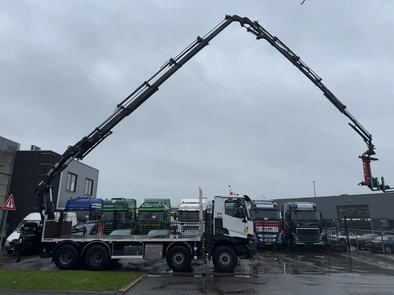 Renault C430 8X4 - EURO 6 + HIAB 288 E-5 + JIB 70X-4 + REMOTE + FULL STEEL SUSP. - Platós teherautó, Darus autó: 2 kép. Renault C430 8X4 - EURO 6 + HIAB 288 E-5 + JIB 70X-4 + REMOTE + FULL STEEL SUSP. - Platós teherautó, Darus autó: 2 kép.