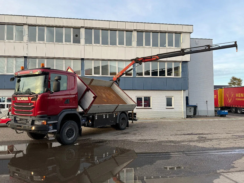 Scania G370 4X4 EURO 6 + 3-SIDE TIPPER + PALFINGER PK9002 + REMOTE - Darus autó: 2 kép. Scania G370 4X4 EURO 6 + 3-SIDE TIPPER + PALFINGER PK9002 + REMOTE - Darus autó: 2 kép.