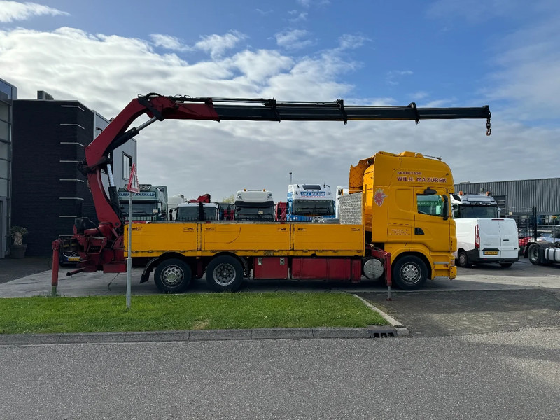 Scania R500 V8 6X2 EURO 5 + HIAB 377EP-4XS + REMOTE CONTROL + RETARDER - Platós teherautó, Darus autó: 1 kép. Scania R500 V8 6X2 EURO 5 + HIAB 377EP-4XS + REMOTE CONTROL + RETARDER - Platós teherautó, Darus autó: 1 kép.