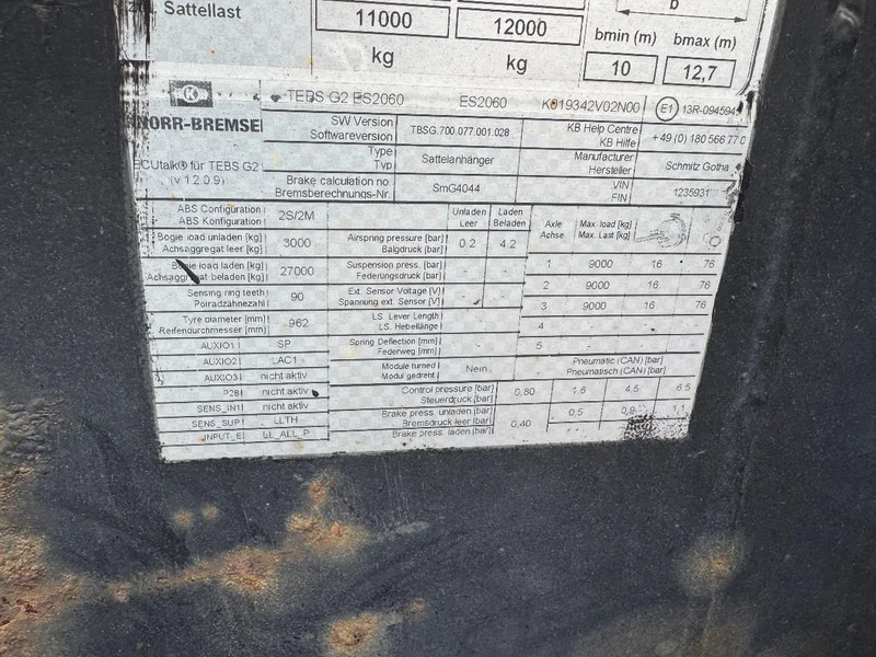 Félpótkocsi cserefelépítményes Schmitz Cargobull GOTHA SCF 24 SAF AXLE DISC BRAKES EXTENDABLE: 9 kép.