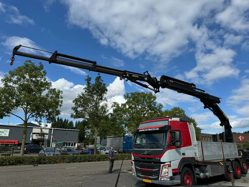 Volvo FMX 460 8X4 PALFINGER PK53002 + FLY JIP AN REMOTE CONTROLE, LAST AXEL STEERING - Platós teherautó, Darus autó: 2 kép. Volvo FMX 460 8X4 PALFINGER PK53002 + FLY JIP AN REMOTE CONTROLE, LAST AXEL STEERING - Platós teherautó, Darus autó: 2 kép.
