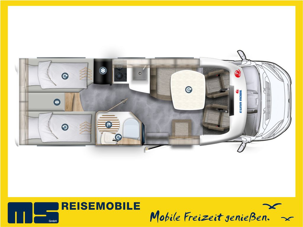 Eura Mobil PROFILA PT 695 EB / -MODELL 2024- / EINZELBETTEN - Félintegrált lakóautó: 2 kép. Eura Mobil PROFILA PT 695 EB / -MODELL 2024- / EINZELBETTEN - Félintegrált lakóautó: 2 kép.