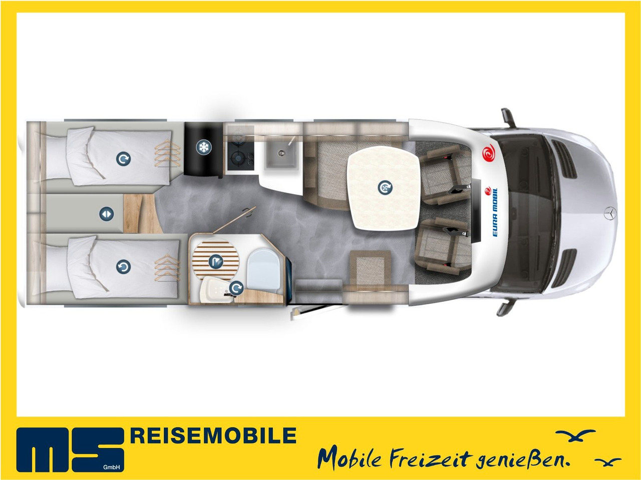 Eura Mobil PROFILA T 696 EB /MONDIAL S-P. 2025/EINZELBETTEN - Félintegrált lakóautó: 2 kép. Eura Mobil PROFILA T 696 EB /MONDIAL S-P. 2025/EINZELBETTEN - Félintegrált lakóautó: 2 kép.