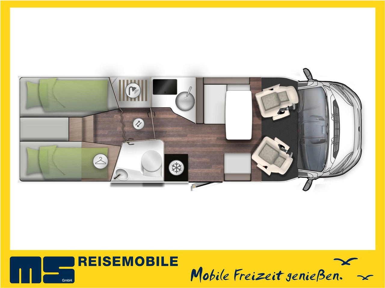 Forster T 745 EB / MODELL 2026 / EINZELBETTEN & RAUMBAD - Félintegrált lakóautó: 2 kép. Forster T 745 EB / MODELL 2026 / EINZELBETTEN & RAUMBAD - Félintegrált lakóautó: 2 kép.