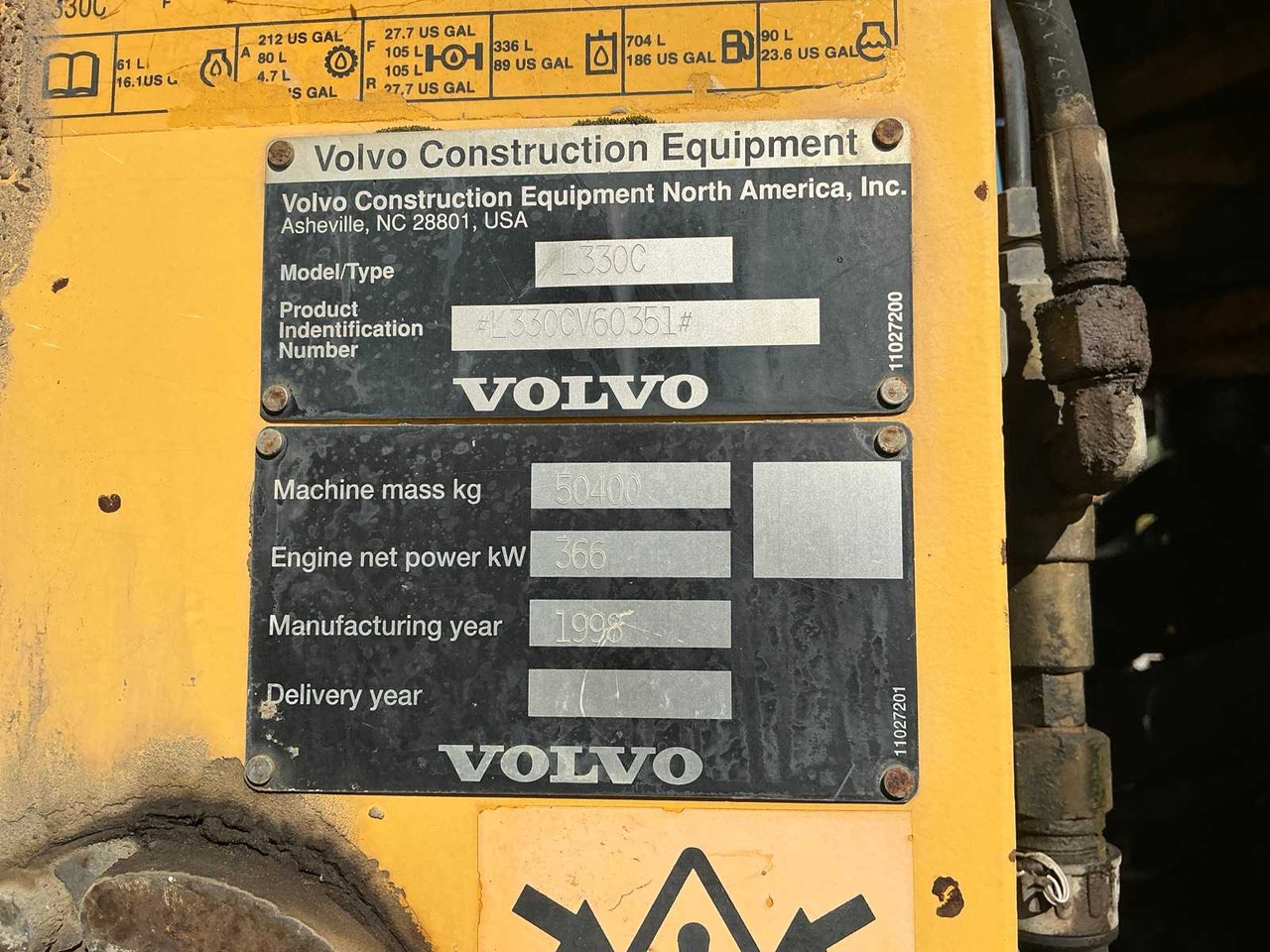 Gumikerekes homlokrakodó 1998 VOLVO L330B WHEEL LOADER: 14 kép. Gumikerekes homlokrakodó 1998 VOLVO L330B WHEEL LOADER: 14 kép.