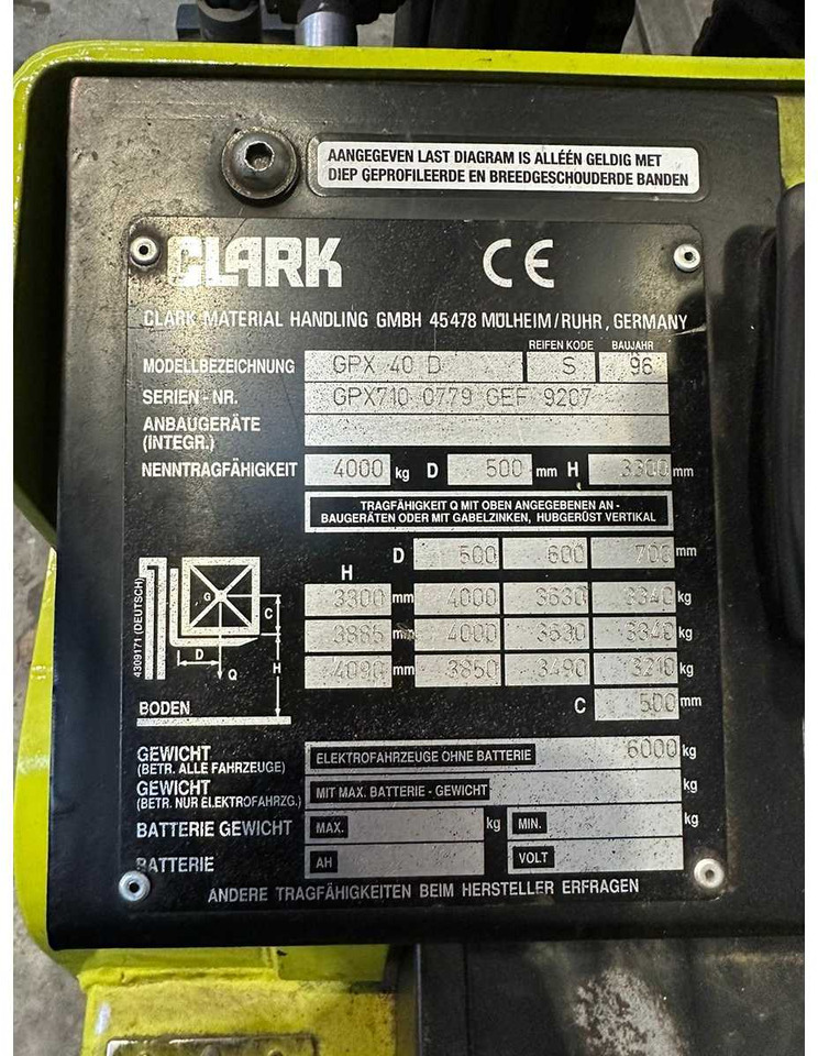 CLARK - GPX 40 D - FORKLIFT TRUCKS - 1996 - Villás targonca: 4 kép. CLARK - GPX 40 D - FORKLIFT TRUCKS - 1996 - Villás targonca: 4 kép.
