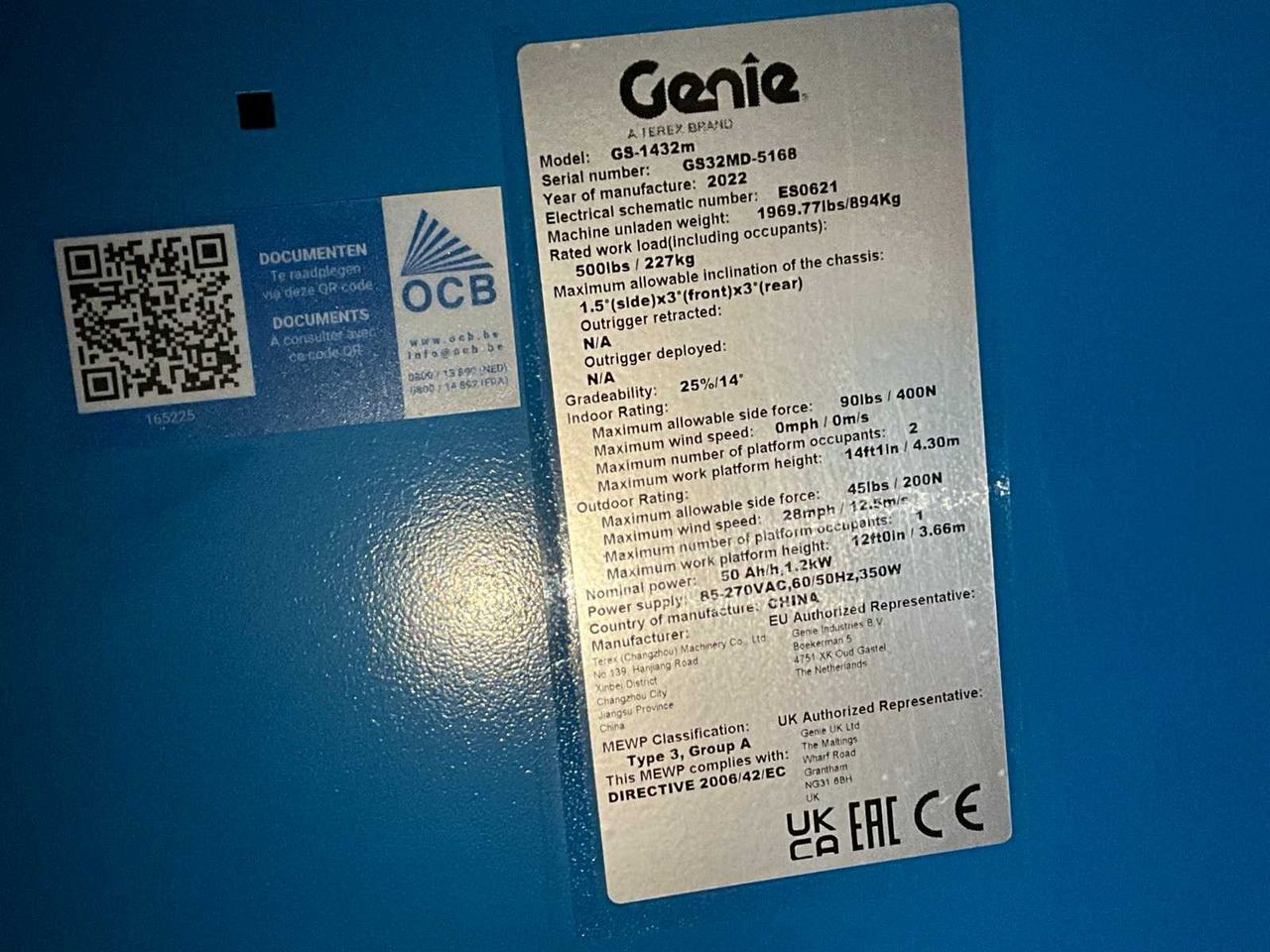 GENIE GD-1432M AERIAL PLATFORM - Emelő: 5 kép. GENIE GD-1432M AERIAL PLATFORM - Emelő: 5 kép.
