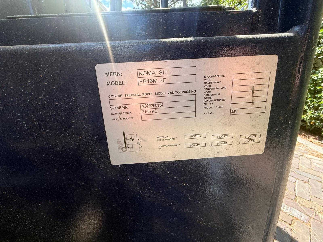 Villás targonca KOMATSU - - FB16M-3E - FORKLIFT: 8 kép.