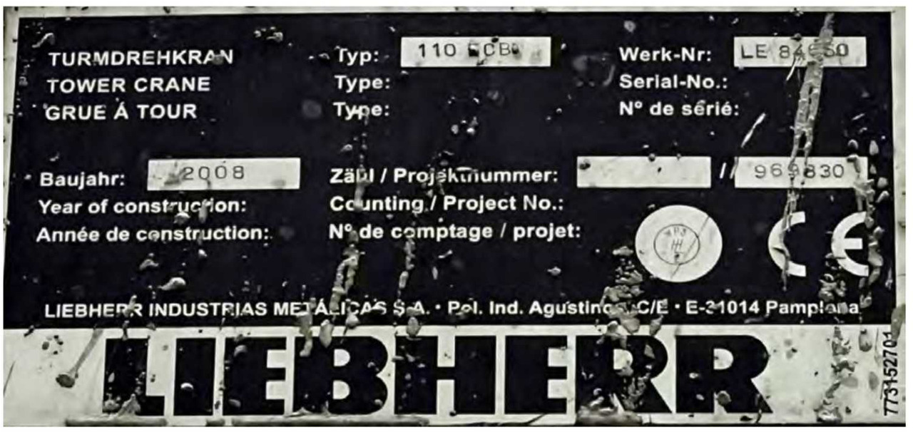 Liebherr 110 EC-B 6 FR.tronic - Toronydaru: 5 kép. Liebherr 110 EC-B 6 FR.tronic - Toronydaru: 5 kép.