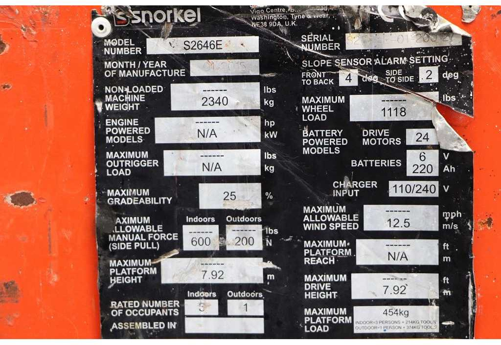 Snorkel SNORKEL - S2646E - AERIAL PLATFORM, 2015, WORKING HEIGHT 9920 - Emelő: 5 kép. Snorkel SNORKEL - S2646E - AERIAL PLATFORM, 2015, WORKING HEIGHT 9920 - Emelő: 5 kép.