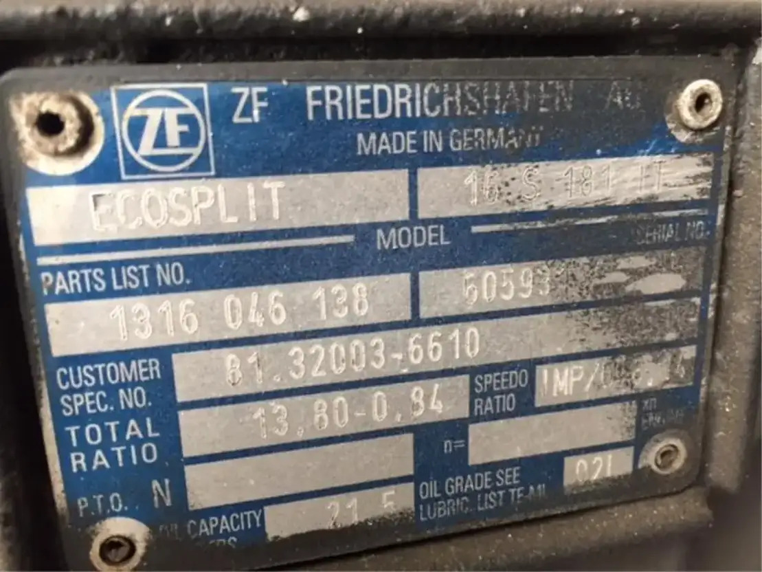 MAN Versn bak 16S181 IT OD - Sebességváltó és alkatrészek - Teherautó: 1 kép. MAN Versn bak 16S181 IT OD - Sebességváltó és alkatrészek - Teherautó: 1 kép.