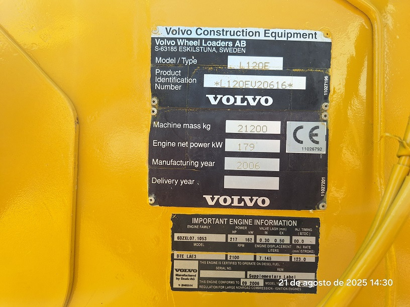 VOLVO L120E - Gumikerekes homlokrakodó: 5 kép. VOLVO L120E - Gumikerekes homlokrakodó: 5 kép.