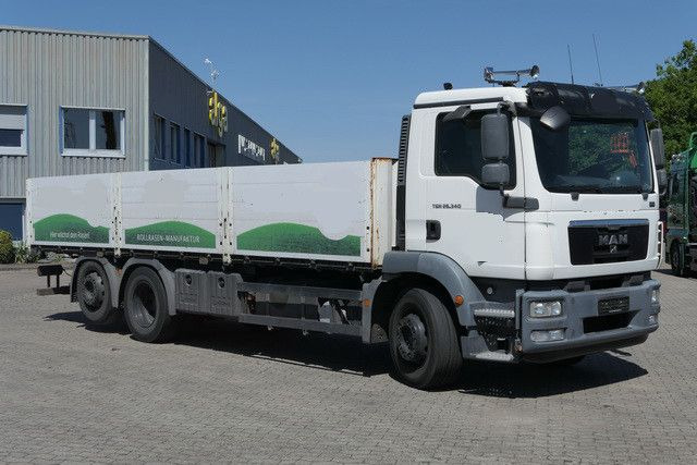 MAN 26.340 TGM 6x2, Lenk-Lift, Voll-Luft, Klima - Platós teherautó: 3 kép. MAN 26.340 TGM 6x2, Lenk-Lift, Voll-Luft, Klima - Platós teherautó: 3 kép.