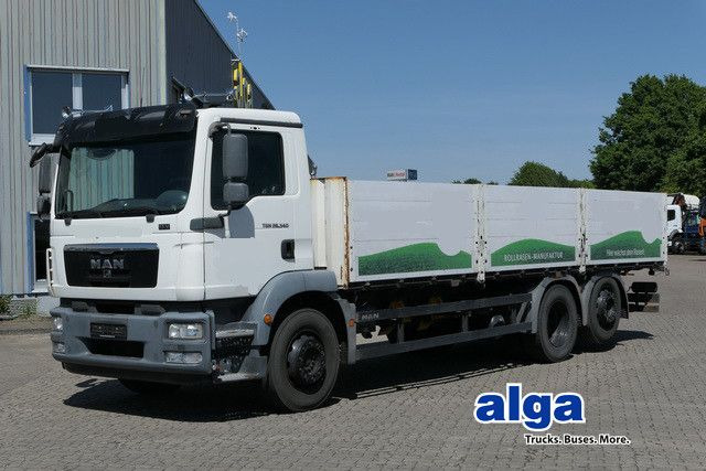 MAN 26.340 TGM 6x2, Lenk-Lift, Voll-Luft, Klima - Platós teherautó: 1 kép. MAN 26.340 TGM 6x2, Lenk-Lift, Voll-Luft, Klima - Platós teherautó: 1 kép.