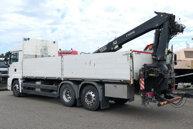 MAN 26.440 TGS LL 6x2, Kran Fassi F195AS.22, AHK, AC - Platós teherautó, Darus autó: 3 kép. MAN 26.440 TGS LL 6x2, Kran Fassi F195AS.22, AHK, AC - Platós teherautó, Darus autó: 3 kép.