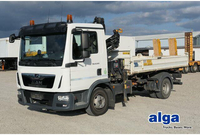 MAN 8.220 TGL BB, Hiab 055 BS-2, Greifer, AHK, Funk - Billenőplatós teherautó: 1 kép. MAN 8.220 TGL BB, Hiab 055 BS-2, Greifer, AHK, Funk - Billenőplatós teherautó: 1 kép.