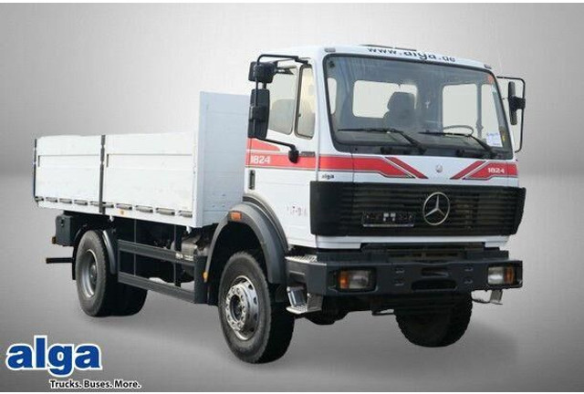 Mercedes-Benz 1824 AK 4x4, Allrad, AHK, Blattfederung, 168tkm - Platós teherautó: 1 kép. Mercedes-Benz 1824 AK 4x4, Allrad, AHK, Blattfederung, 168tkm - Platós teherautó: 1 kép.
