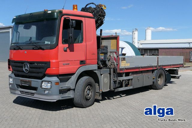 Mercedes-Benz 1844 L Actros 4x2, Hiab 144E-3, Funk, Voll-Luft - Platós teherautó, Darus autó: 1 kép. Mercedes-Benz 1844 L Actros 4x2, Hiab 144E-3, Funk, Voll-Luft - Platós teherautó, Darus autó: 1 kép.