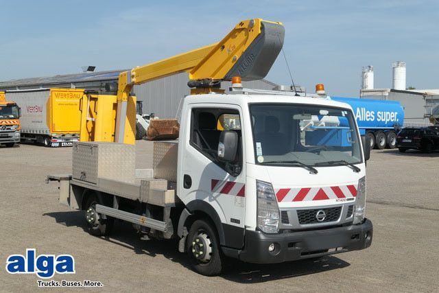 Nissan 32.12 4x2, 11m Arbeitshühe, Klima, 3x am Lager - Emelőkosaras teherautó, Kisteherautó: 1 kép. Nissan 32.12 4x2, 11m Arbeitshühe, Klima, 3x am Lager - Emelőkosaras teherautó, Kisteherautó: 1 kép.
