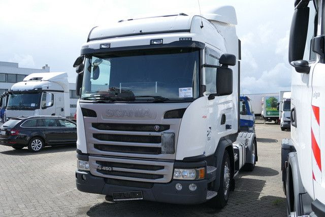 Scania G 450 4x2, Retarder, Hydr., Klima, Alu-Felgen - Nyergesvontató: 2 kép. Scania G 450 4x2, Retarder, Hydr., Klima, Alu-Felgen - Nyergesvontató: 2 kép.