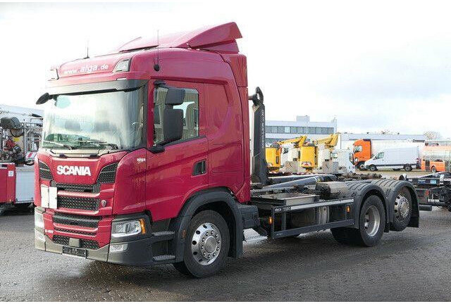 Scania G 450 6x2, Meiller RL 18.65, Retarder,Alu-Felgen - Horgos rakodó teherautó: 5 kép. Scania G 450 6x2, Meiller RL 18.65, Retarder,Alu-Felgen - Horgos rakodó teherautó: 5 kép.