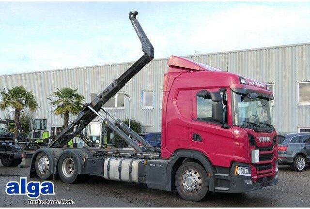 Scania G 450 6x2, Meiller RL 18.65, Retarder,Alu-Felgen - Horgos rakodó teherautó: 1 kép. Scania G 450 6x2, Meiller RL 18.65, Retarder,Alu-Felgen - Horgos rakodó teherautó: 1 kép.